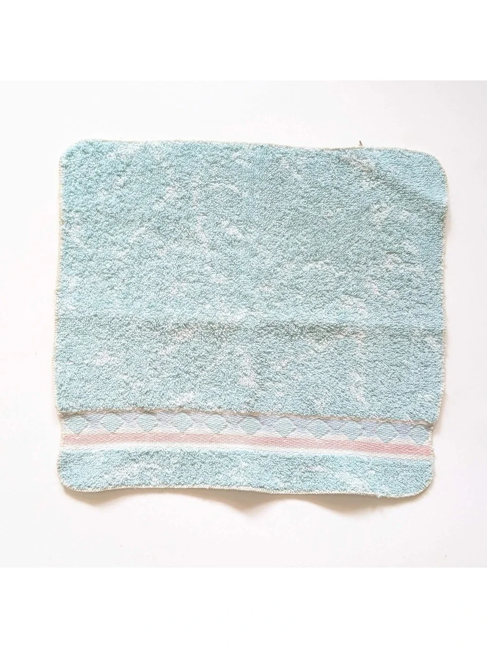 1980s Vintage Pastel Green Hand Towel & Washcloth Set